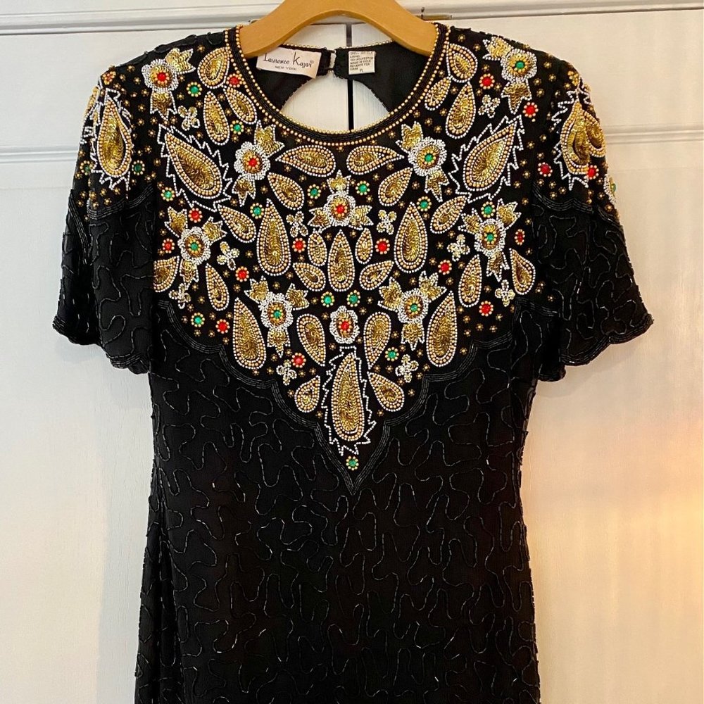 Vintage Open-Back Beaded Dress